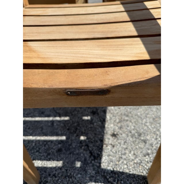 1990s Brown Jordan Mission Teak & Frosted Glass Outdoor Dining Set - 7 Pieces For Sale - Image 10 of 10