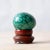 1980s Polished Malachite Egg on Wooden Stand, c.1980 For Sale - Image 5 of 7