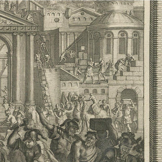 Pieter Mortier, Rebuilding the Temple and the City of Jerusalem, Pieter 1700, Engraving For Sale - Image 4 of 12