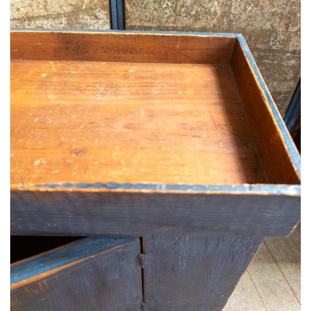 20th Century Child's Size Miniature Dry Sink in Blue Paint For Sale - Image 9 of 12