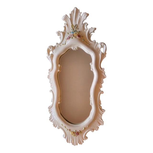 Ceramic Mirror by Corvi for La Farnesiana Parma, 1950 For Sale