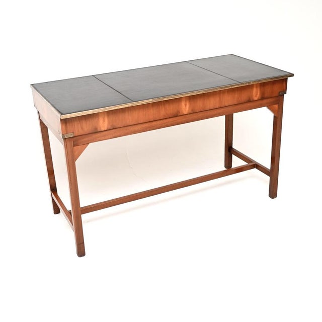1950s Vintage Military Campaign Desk in Yew Wood, 1950s For Sale - Image 5 of 11