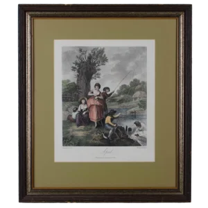 Francesco Bartolozzi “April” Handcolored Engraving