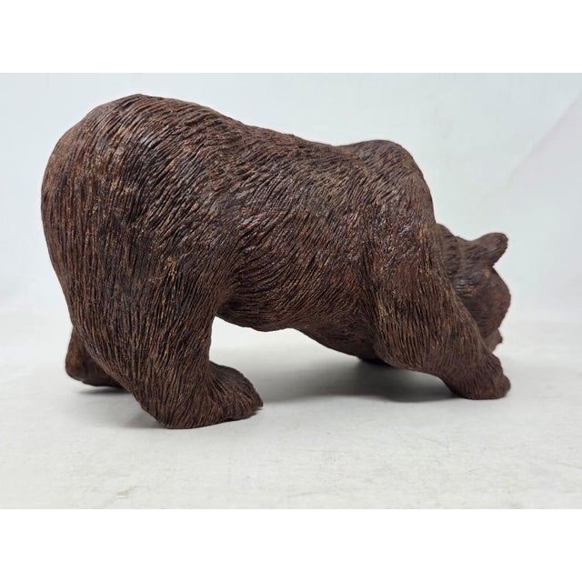 Brown Vintage Hand Carved Wood Grizzly Bear - Signed W. Choate - 9" X 4.5" X 4" For Sale - Image 8 of 18