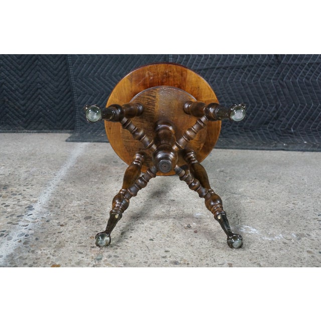Antique Victorian Birch Ball & Claw Piano Organ Stool Seat Rest For Sale - Image 17 of 17