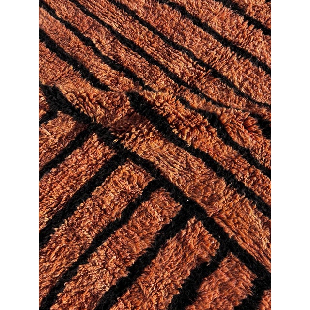 Brown Handmade Mrirt Moroccan Rug – Brown Wool Area Rug For Sale - Image 8 of 8