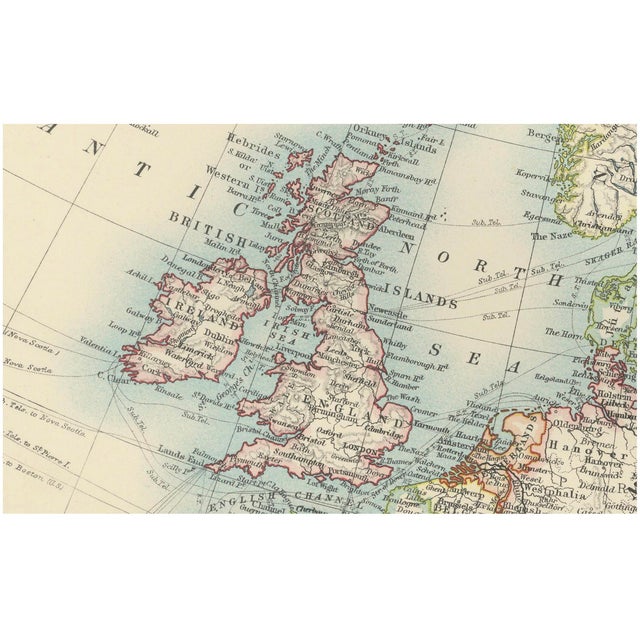 Antique Map of Europe, 1903 For Sale - Image 11 of 13