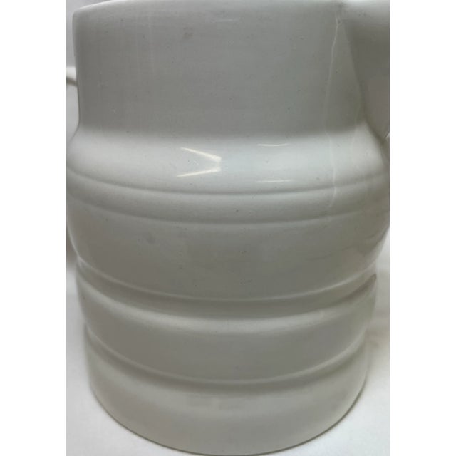 1960s Vintage White Ironstone Pitcher /Jug Made in England - Circa 1960’s For Sale - Image 5 of 9