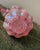 A collectible Fenton Art Glass beaded melon pitcher crafted in luminous pink iridescent glass. The sculptural form...