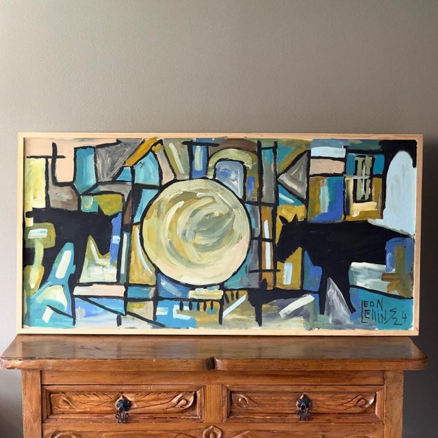 Original Abstract Folk Art Painting by Leon Collins, C. 2024 For Sale - Image 11 of 11