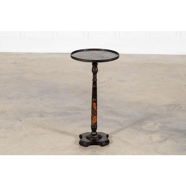 English Chinoiserie Pedestal Side Table, 1870 For Sale - Image 10 of 15