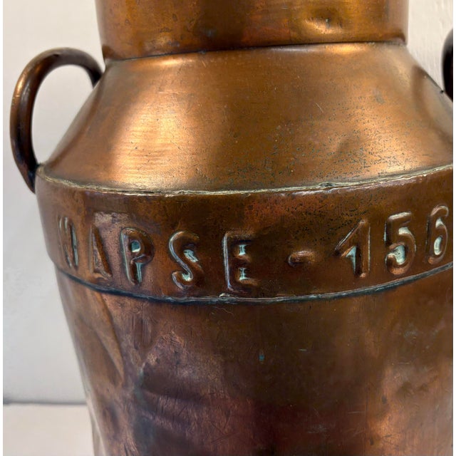 Vintage French Copper Milk Can Umbrella Stand For Sale - Image 10 of 12