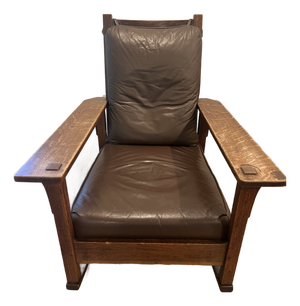 1910s Stickley Oversize Morris Rocking Chair