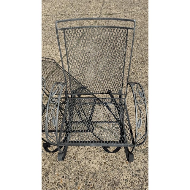 Vintage Salterini Art Nouveau Wrought Iron Garden Patio Sofa Chair Set - 3 PCS For Sale - Image 14 of 18