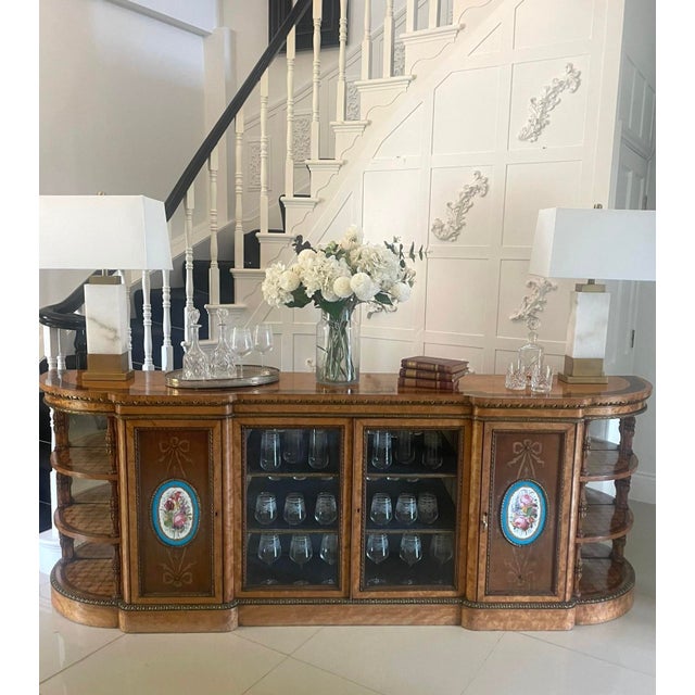 Large Antique Satinwood Inlaid and Ormolu Mounted Sideboard, 1850 For Sale - Image 12 of 12