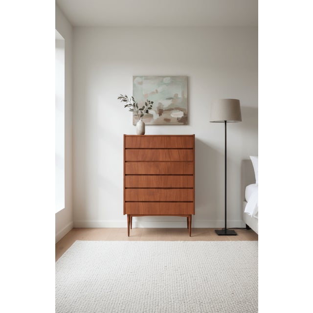 Brown Danish Teak Chest of 6 Drawers, 1960s For Sale - Image 8 of 11