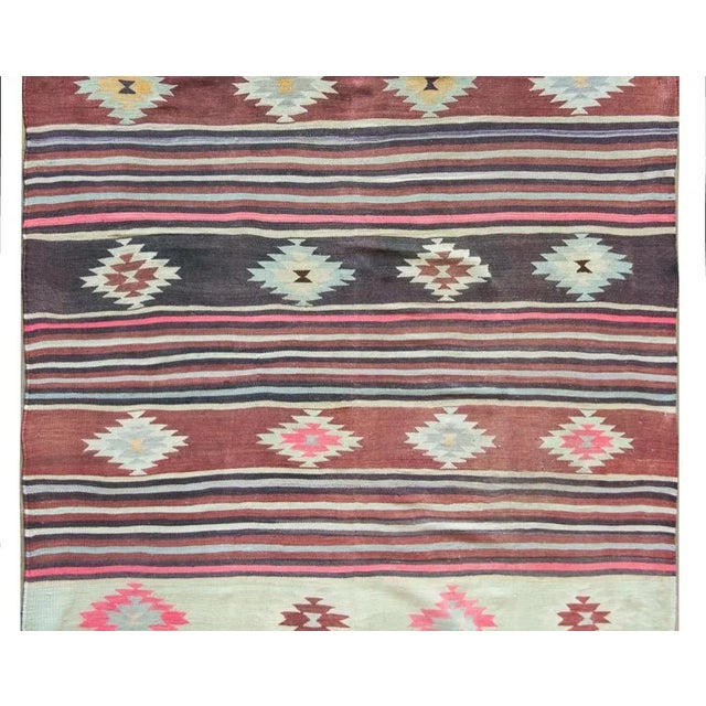 Mid 19th Century Vintage Turkish Bergama Kilim Rug For Sale - Image 5 of 12