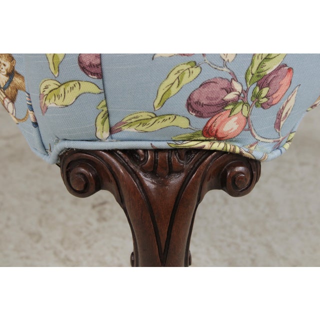 Pair Jungle Boogie Monkey Toile Upholstered Wing Chairs For Sale - Image 12 of 14
