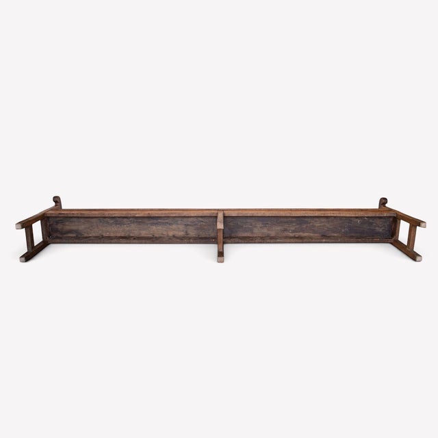 19th Century French Oak Open Arm Bench For Sale - Image 9 of 10