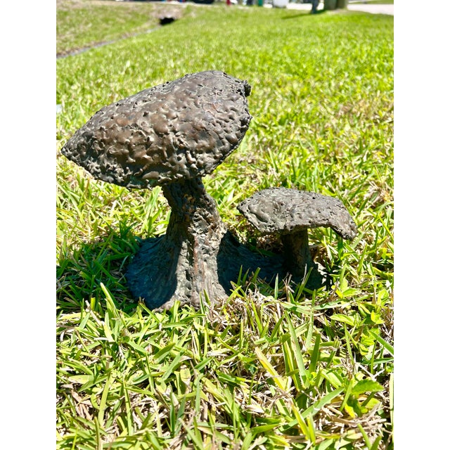 Mid 20th Century Vintage Copper Sculpture of Mushrooms For Sale - Image 5 of 12