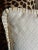 Vintage Cream Colored Diamond Pique Rectangle Bolster Pillow With Trim For Sale In Nashville - Image 6 of 9