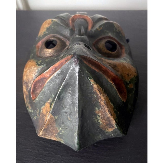 Japanese Wood Bugaku Mask of Korobase Edo Period For Sale - Image 11 of 18