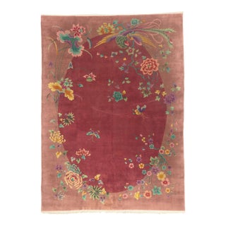 Vintage Chinese Art Deco Rug, 09'07 X 13'05 For Sale