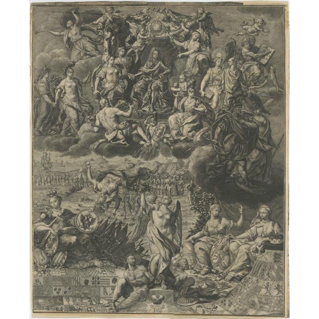 Allegory of Emperor Charles VI and the Habsburg Monarchy, 1720, Engraving For Sale