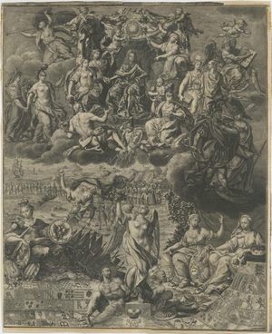 Allegory of Emperor Charles VI and the Habsburg Monarchy, 1720, Engraving