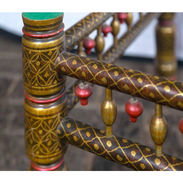 1970s Vintage Decorative East Indian Style Table Base or Ottoman For Sale - Image 4 of 7