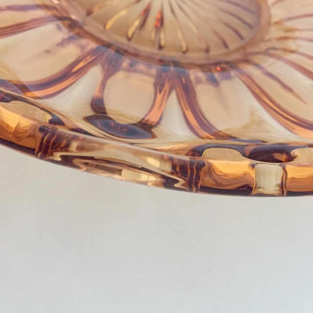 1920s Vintage Amber Lace Edge Glass Bowl For Sale - Image 5 of 12