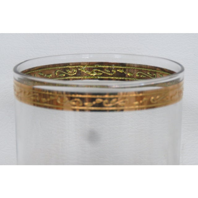Mid 20th Century Culver Highball Glasses Green Ivy and 22k Gold Vines Set of Eight 4602b For Sale - Image 5 of 12