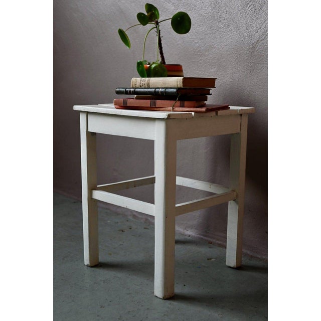 Vintage Bohemian Wooden Farmhouse Stool, 1950s For Sale - Image 3 of 9