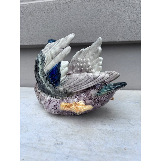 Late 19th Century Large Majolica Duck Jardiniere Delphin Massier, Circa 1890 For Sale - Image 5 of 9