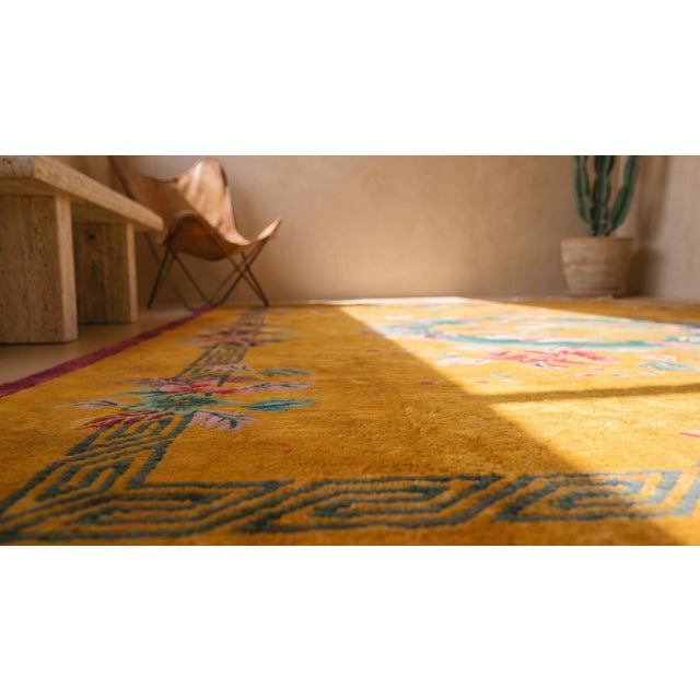 1920s Chinese Art Deco Carpet ( 9' x 11'8" - 274 - 356 ) For Sale - Image 11 of 13