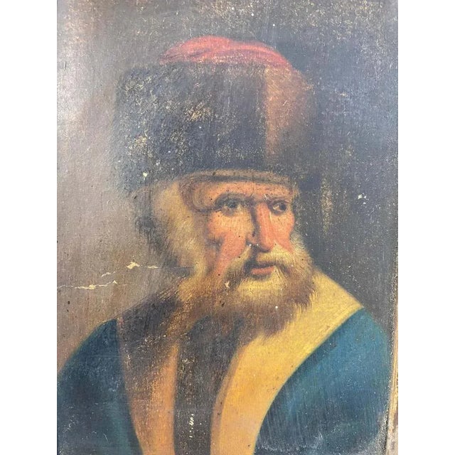 Wooden-Framed Picture of Hasidic Jewish Rabbi, 18th Century For Sale - Image 4 of 7