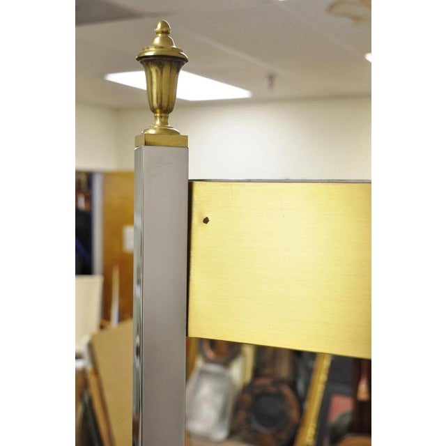 Metal Vintage Mid Century Modern Lighted Chrome & Brass Etagere Display Shelf Curio For Sale - Image 7 of 12