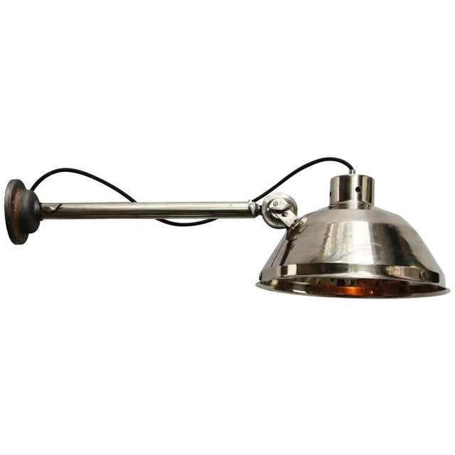 Industrial Vintage Industrial Medical Surgery Wall Light in Silver Metal For Sale - Image 3 of 8