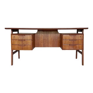 Gunni Omann Model 75 Teak Desk for Omann Jun Møbelfabrik 1960s For Sale