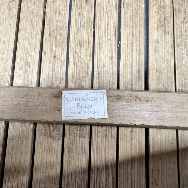 Folding Bamboo Side / Drink Table , Peg Construction For Sale - Image 4 of 7