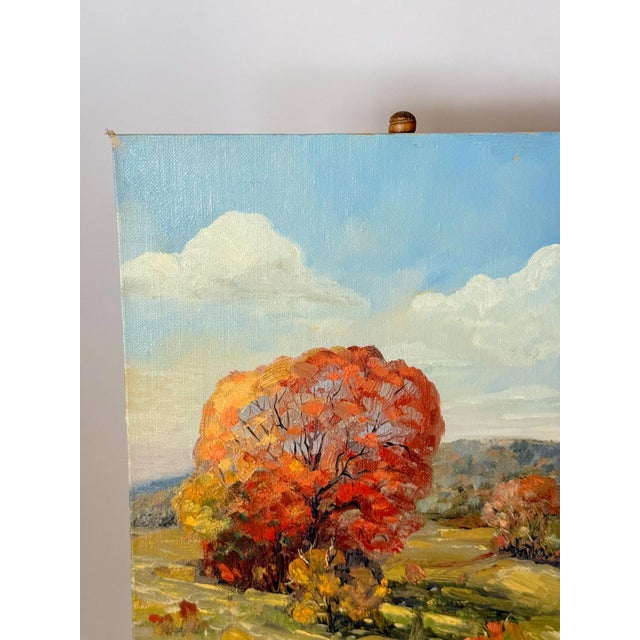 Original Fall Landscape Oil Painting on Board, Signed For Sale - Image 4 of 6