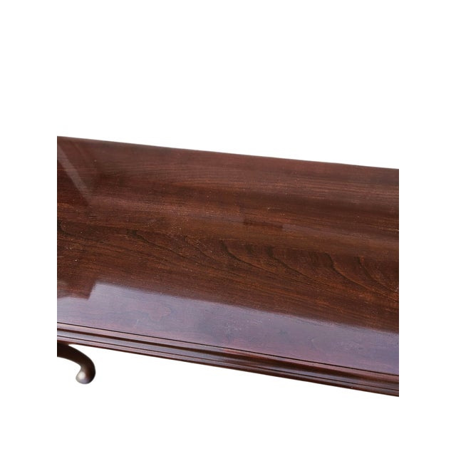 1980s Ethan Allen Georgian Console Table Server Sofa Table Chippendale Cherry For Sale - Image 17 of 18