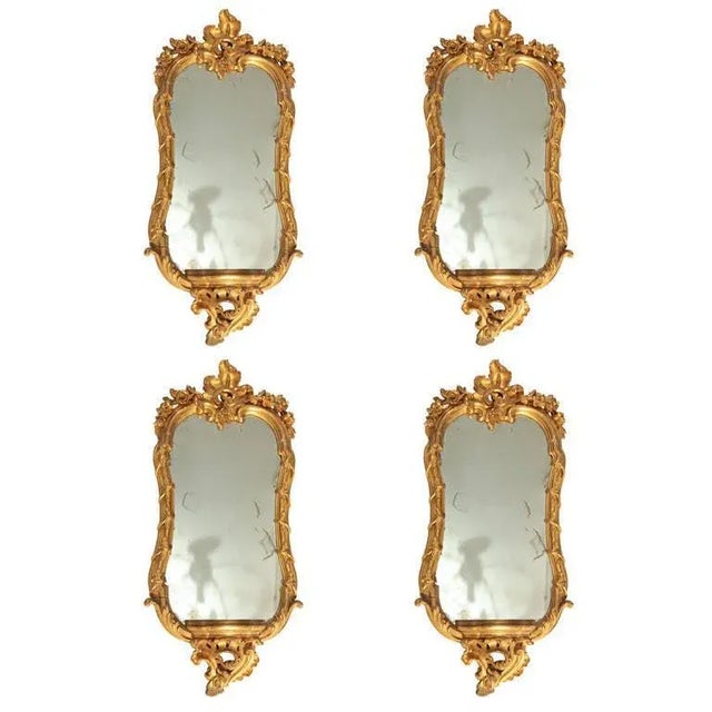 18th Century Roman Giltwood Mirrors, Set of 4 For Sale - Image 5 of 5