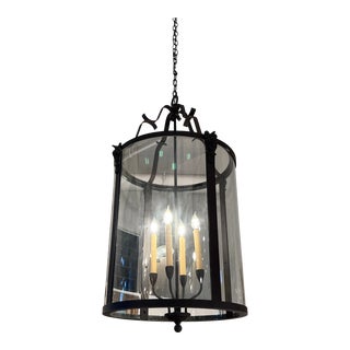 Phoenix Day Florentine Caged Candelabra Pendant With Mask Detail For Sale