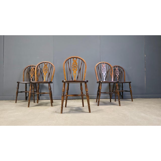 Brown Vintage Dining Chairs from Ercol, 1950s, Set of 5 For Sale - Image 8 of 11