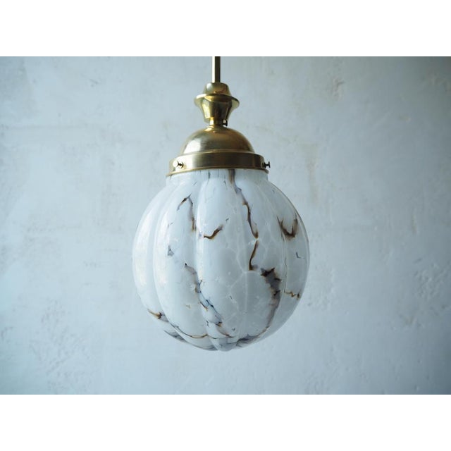 Czech Art Deco Pendant with Opaline Glass Shade, 1930s For Sale - Image 6 of 13