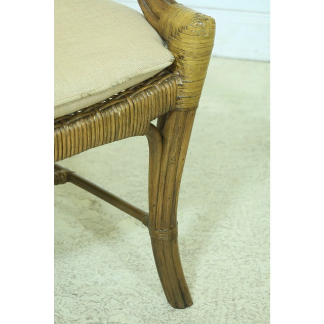 Traditional Set of 4 Excursions Rattan Palm Upholstered Dining Chairs For Sale - Image 3 of 11