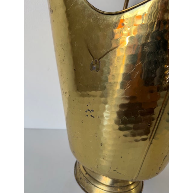 Metal Vintage Hammered Brass Coal Scuttle Fireplace Bucket For Sale - Image 7 of 13