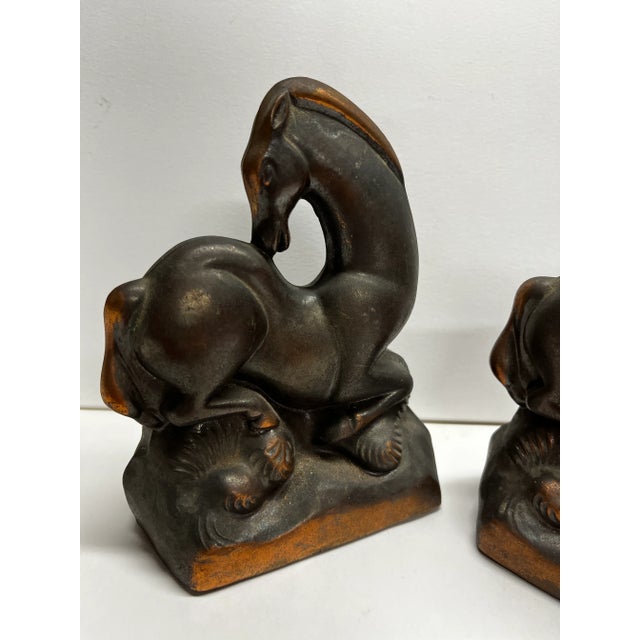 1920s Art Deco Horse Copper Bookends - a Pair For Sale In New York - Image 6 of 7