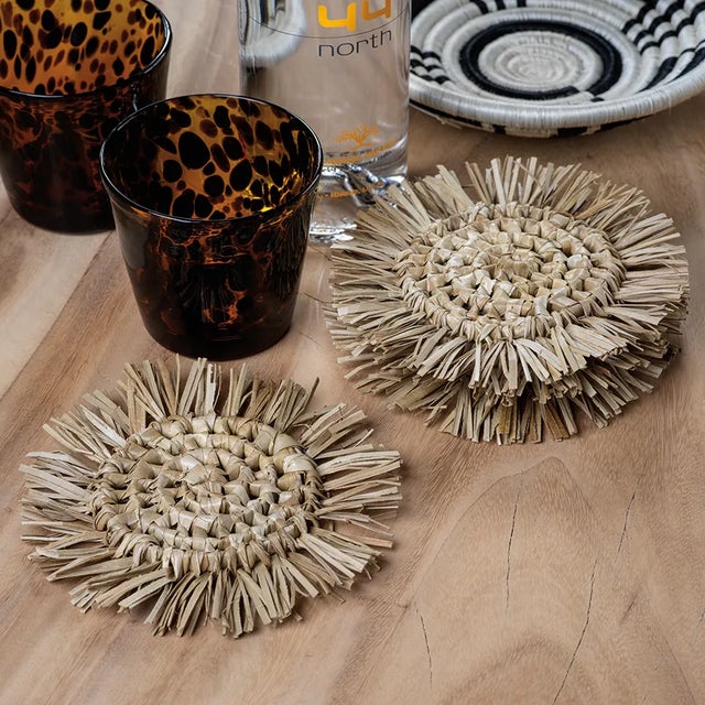 These handwoven coasters are great in the living room for your morning coffee or in the kitchen for an evening glass of...